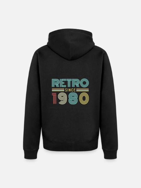 seit 1980 - Unisex Premium Bio Zip Hoodie - Schwarz