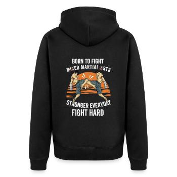 Arts martiaux mixtes MMA - Veste à capuche bio Premium Unisexe - noir - Dos - Nico (187cm)