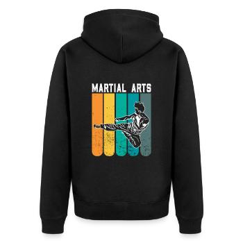 Arts martiaux mixtes MMA - Veste à capuche bio Premium Unisexe - noir - Dos - Nico (187cm)