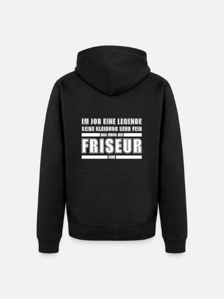 Friseur Beruf - Unisex Premium Bio Zip Hoodie - Schwarz