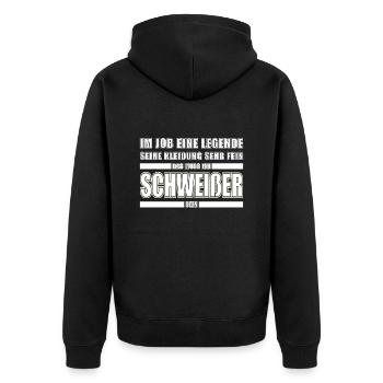 Schweißer Schweißen Beruf Schweisser Handwerker - Unisex Premium Bio Zip Hoodie - Schwarz - Hinten - Nico (187cm)