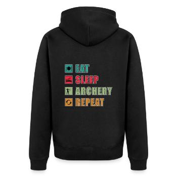Archery Eat Sleep Repeat Archery Archery - Unisex Premium Organic Zip Hoodie - black - Back - Nico (187cm)