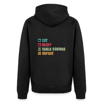 Eat Sleep Kicker Repeat - Unisex Premium Organic Zip Hoodie - black - Back - Nico (187cm)