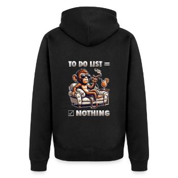To Do List - Nothing - Unisex Premium Organic Zip Hoodie - black - Back - Nico (187cm)