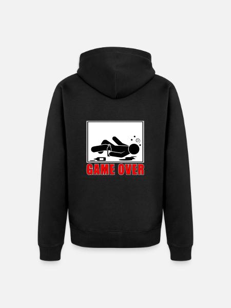game over - Unisex Premium Bio Zip Hoodie - Schwarz