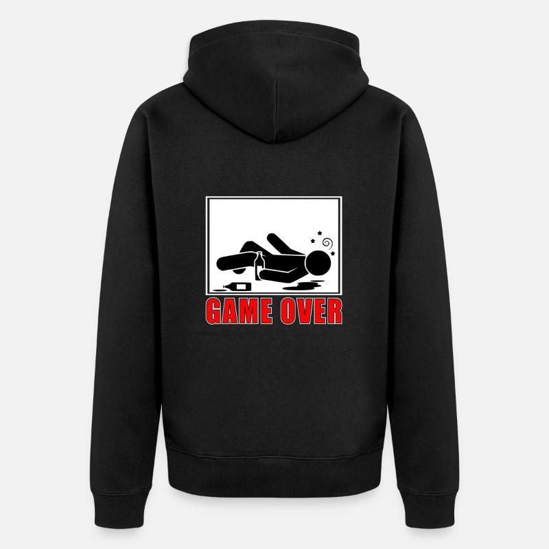 game over - Unisex Premium Bio Zip Hoodie - Schwarz