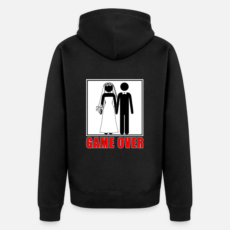 Mariage Game Over - Veste à capuche bio Premium Unisexe - noir