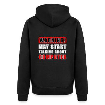 Computer scientist warning could start talking - Unisex Premium Organic Zip Hoodie - black - Back - Nico (187cm)