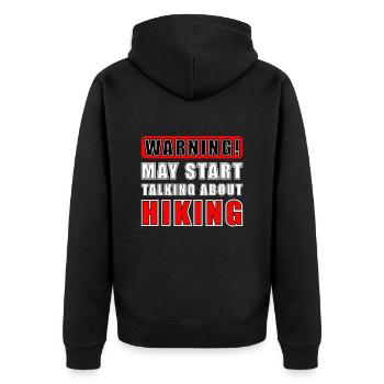 Mountaineering Mountaineer Spotan on hiking - Unisex Premium Organic Zip Hoodie - black - Back - Nico (187cm)