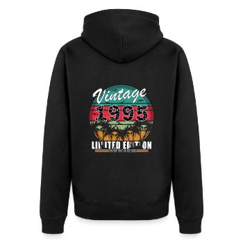 1995 Geburtstag 1995 Jahrgang 1995 Geburtstag - Unisex Premium Bio Zip Hoodie - Schwarz - Hinten - Nico (187cm)