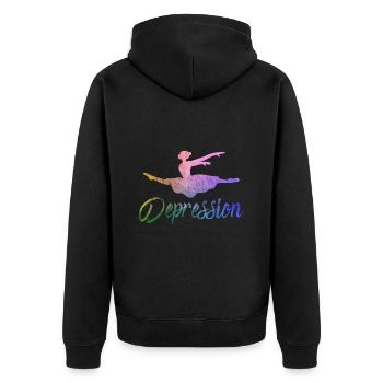 Vintage Ballett Tänzerin - Unisex Premium Bio Zip Hoodie - Schwarz - Hinten - Nico (187cm)