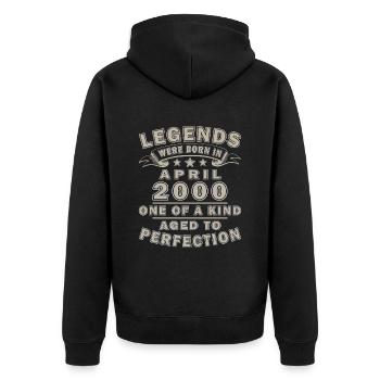 25ème anniversaire cadeau mari Original avril 2000 - Veste à capuche bio Premium Unisexe - noir - Dos - Nico (187cm)