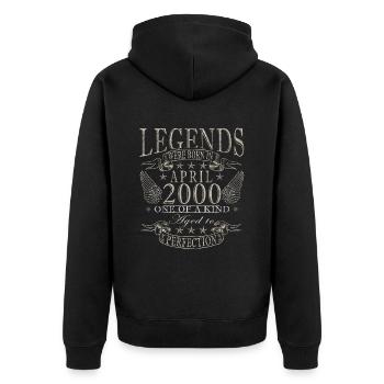 25ème anniversaire cadeau mari Original avril 2000 - Veste à capuche bio Premium Unisexe - noir - Dos - Nico (187cm)