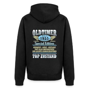 Oldtimer Mai 1955 - Geburtstag - Geschenk - Unisex Premium Bio Zip Hoodie - Schwarz - Hinten - Nico (187cm)