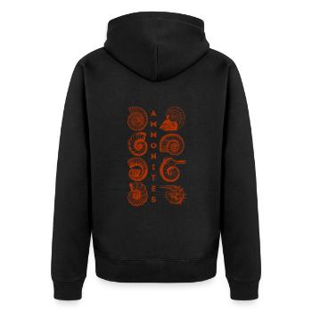 AMMONITEN - Fossil - Paläontologie - Student - Unisex Premium Bio Zip Hoodie - Schwarz - Hinten - Nico (187cm)