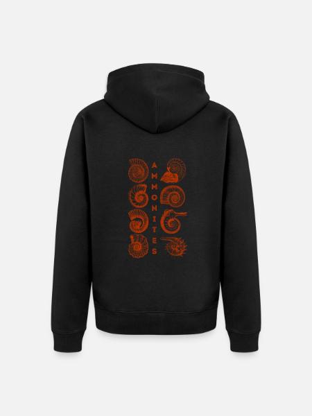 AMMONITES - Fossil - Paleontology - Student - Unisex Premium Organic Zip Hoodie - black