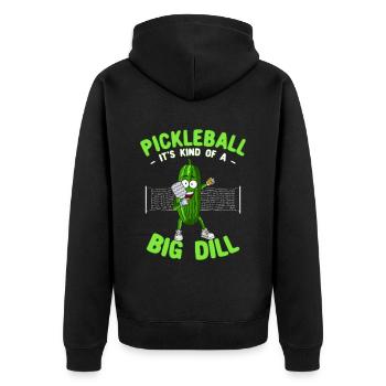 Pickleball es ist irgendwie ein großer Dill Lustige Gurke - Unisex Premium Bio Zip Hoodie - Schwarz - Hinten - Nico (187cm)