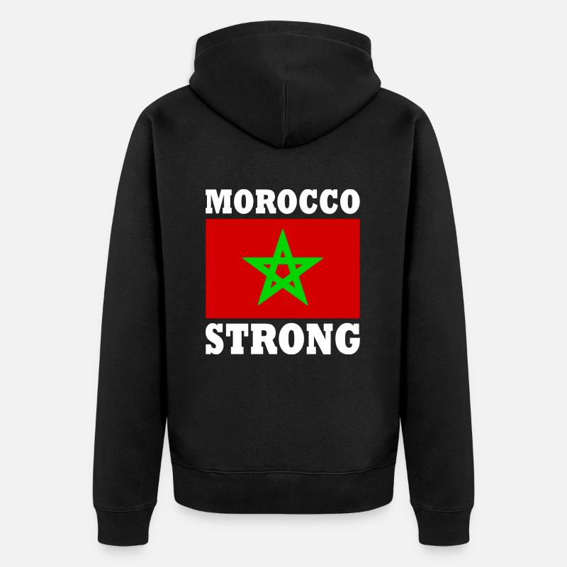 Morocco strong - Unisex Premium Bio Zip Hoodie - Schwarz
