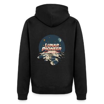 Pionnier lunaire 2025 - Veste à capuche bio Premium Unisexe - noir - Dos - Nico (187cm)