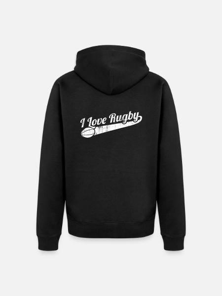 Funny Rugby Lover - Unisex Premium Organic Zip Hoodie - black
