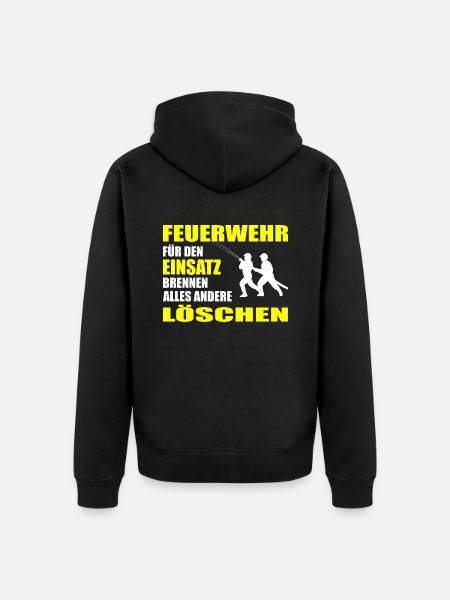 Feuerwehr - Unisex Premium Bio Zip Hoodie - Schwarz