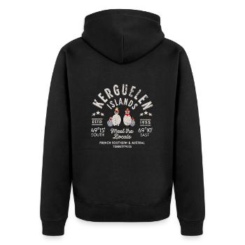 Kerguelen Islands Meet the locals - Unisex Premium Organic Zip Hoodie - black - Back - Nico (187cm)