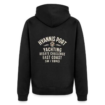 Hyannis port regate challenge - Veste à capuche bio Premium Unisexe - noir - Dos - Nico (187cm)