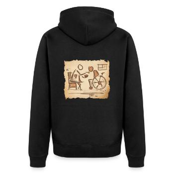 Infirmière gériatrique, Aide-soignante, Aide-soignante - Art vintage - Veste à capuche bio Premium Unisexe - noir - Dos - Nico (187cm)