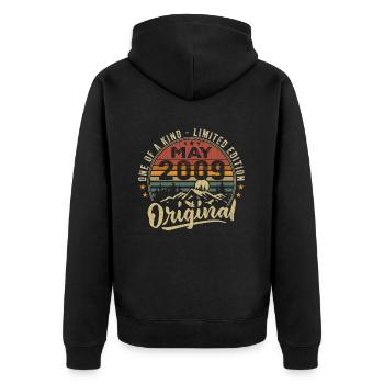 May 2009 Vintage Birthday Gift May 2009 - Unisex Premium Organic Zip Hoodie - black - Back - Nico (187cm)