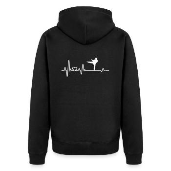 Heartbeat Karaté Karaté Karaté Karaté Fighter Cadeau - Veste à capuche bio Premium Unisexe - noir - Dos - Nico (187cm)