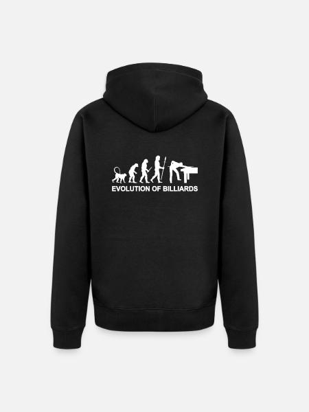 Entwicklung des Billardspiels - Unisex Premium Bio Zip Hoodie - Schwarz