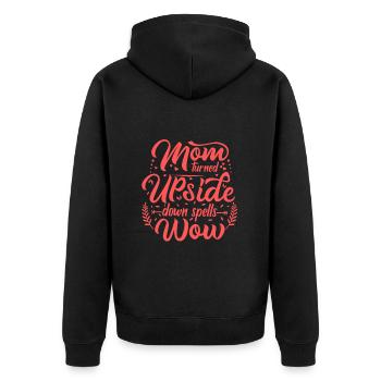 Fête des mères maman maman wow fille fils cadeau - Veste à capuche bio Premium Unisexe - noir - Dos - Nico (187cm)