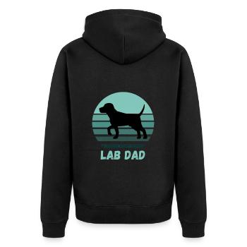 Lab Dad Labrador Retriever Labbi Vatertag Hund Fun - Unisex Premium Bio Zip Hoodie - Schwarz - Hinten - Nico (187cm)