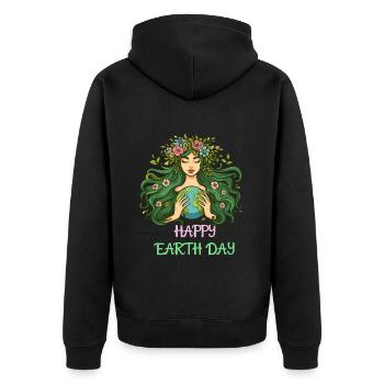 Bonne Journée de la Terre Terre Mère Nature Environnement Globe terrestre - Veste à capuche bio Premium Unisexe - noir - Dos - Nico (187cm)