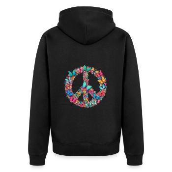 Joyeux Jour de la Terre Paix Papillons Paix Nature - Veste à capuche bio Premium Unisexe - noir - Dos - Nico (187cm)