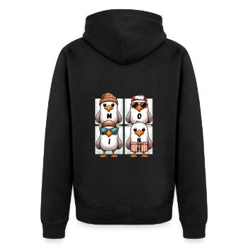 Hamburg Moin Norden Möwe Küste Strand Lustig See - Unisex Premium Bio Zip Hoodie - Schwarz - Hinten - Nico (187cm)