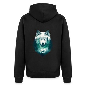 Loup Désert Animal Sauvage Forêt Nature Meute De Loups Cool - Veste à capuche bio Premium Unisexe - noir - Dos - Nico (187cm)