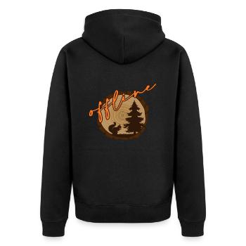 Waldbaden Wald shinrin yoku offline Waldbad - Unisex Premium Bio Zip Hoodie - Schwarz - Hinten - Nico (187cm)