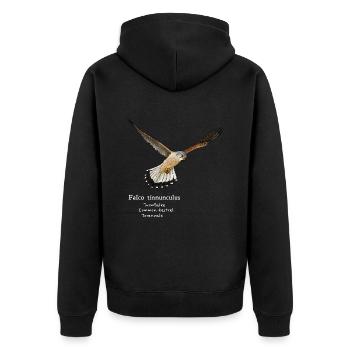 Turmfalke einzeln - Unisex Premium Bio Zip Hoodie - Schwarz - Hinten - Nico (187cm)