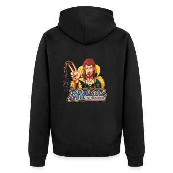 Magic: The Gathering Counterspell Retro Card - Unisex Premium Organic Zip Hoodie - black - Back - Nico (187cm)