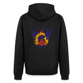 Dungeons And Dragons Höllenfeuer Drache D20 Würfel - Unisex Premium Bio Zip Hoodie - Schwarz - Hinten - Nico (187cm)