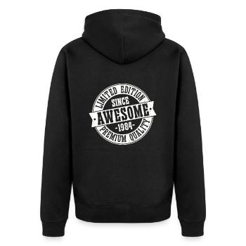 Great since 1984 Vintage Vintage Birthday - Unisex Premium Organic Zip Hoodie - black - Back - Nico (187cm)