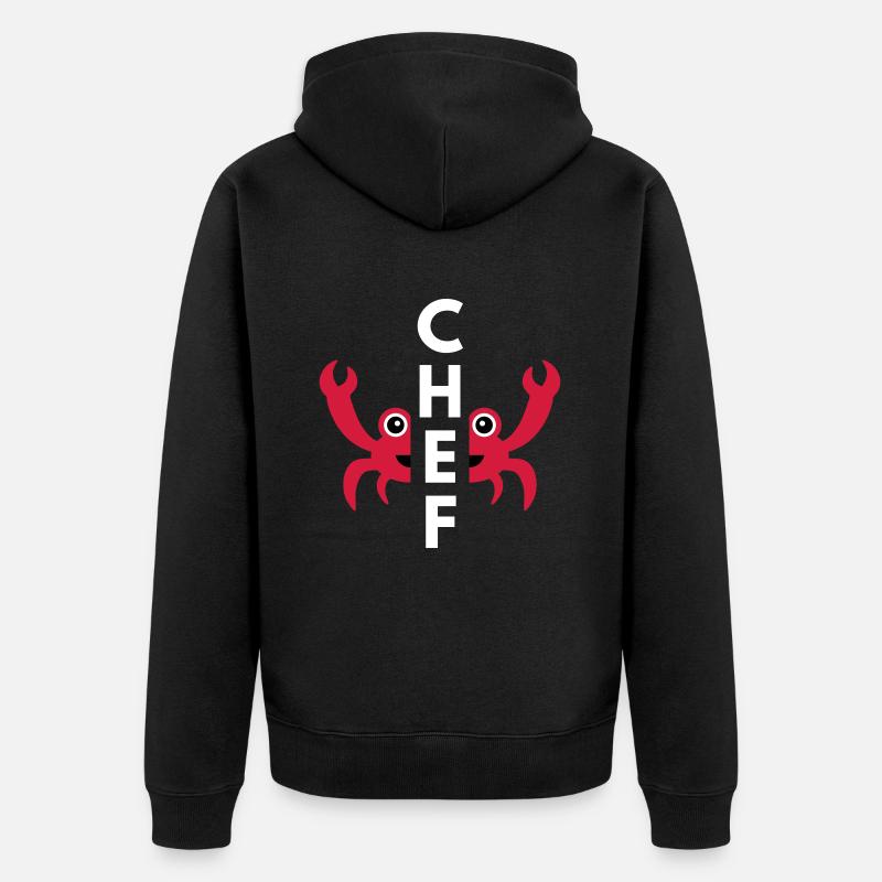 Chef (geteilte Krabbe) - Unisex Premium Bio Zip Hoodie - Schwarz