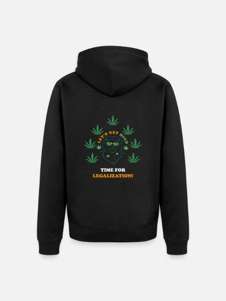 Cannabis. Weed. Saying. Gift idea.Legalization - Unisex Premium Organic Zip Hoodie - black