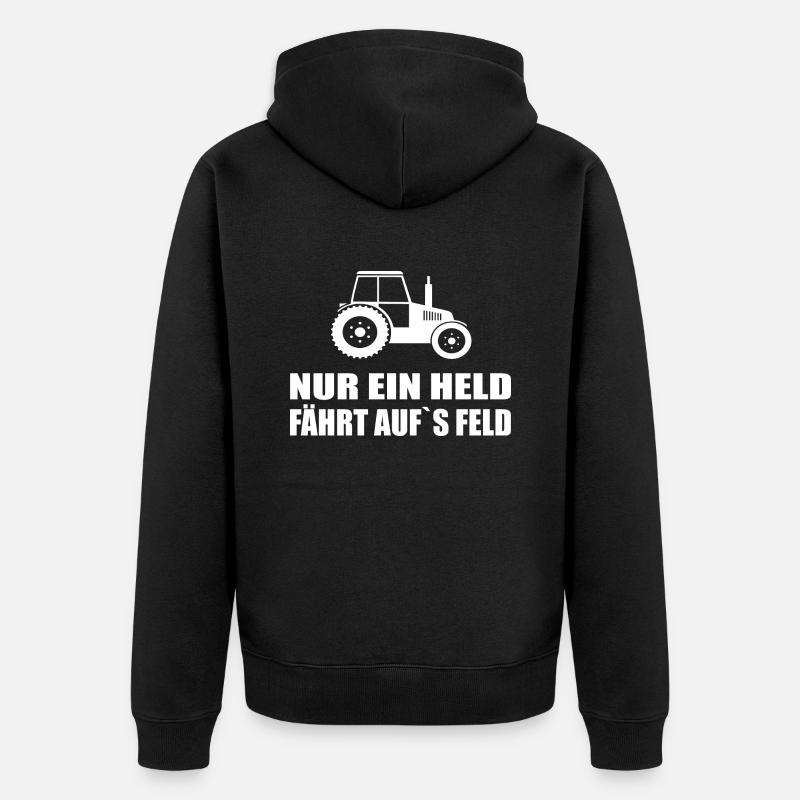 Traktor - Unisex Premium Bio Zip Hoodie - Schwarz