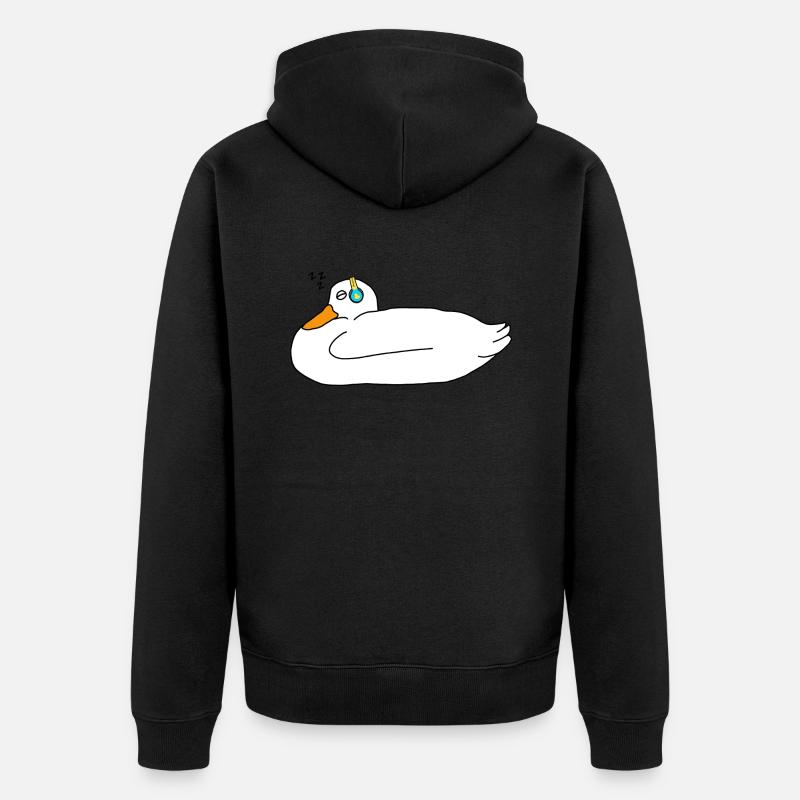 Schlafendes Entchen - Unisex Premium Bio Zip Hoodie - Schwarz