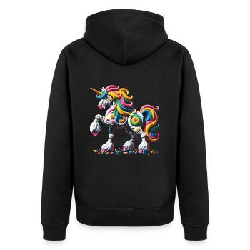 Briques de maître constructeur expert - Veste à capuche bio Premium Unisexe - noir - Dos - Nico (187cm)