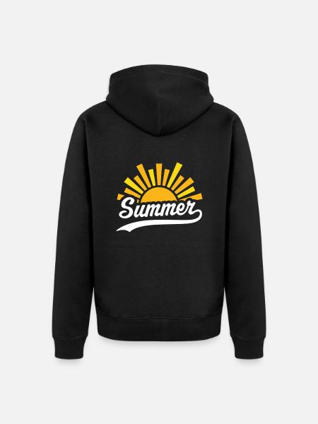 Summer Sun - Unisex Premium Organic Zip Hoodie - black
