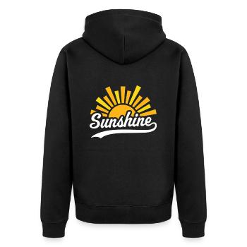 Sunshine - Unisex Premium Organic Zip Hoodie - black - Back - Nico (187cm)