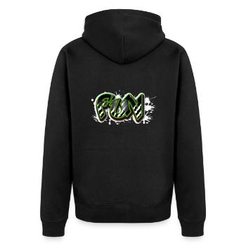 Fun im Graffiti Style - Unisex Premium Bio Zip Hoodie - Schwarz - Hinten - Nico (187cm)